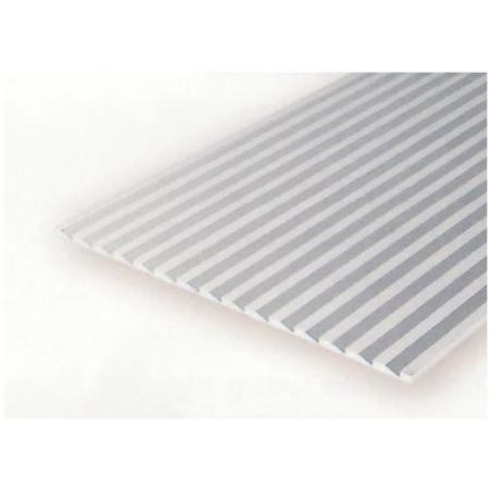 Plancha para vagones de mercancias 1.00 x 0.95 entre ranuras, 15 x 30 mm. De Estireno. Marca Evergreen. Ref: 4037.