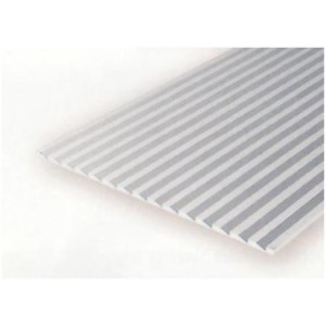 Plancha escalonada 1.00 profundidad y 1.50 entre ranuras, 15 x 30 mm. De Estireno. Marca Evergreen. Ref: 4061