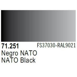 Acrilico Model Air Teerschwarz, negro nato. Bote 17 ml. Marca Vallejo. Ref: 71.251.