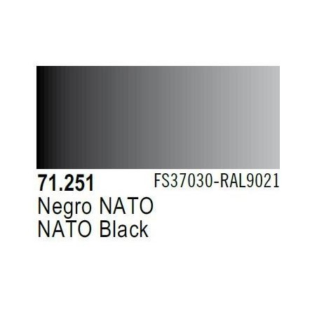 Acrilico Model Air Teerschwarz, negro nato. Bote 17 ml. Marca Vallejo. Ref: 71.251.