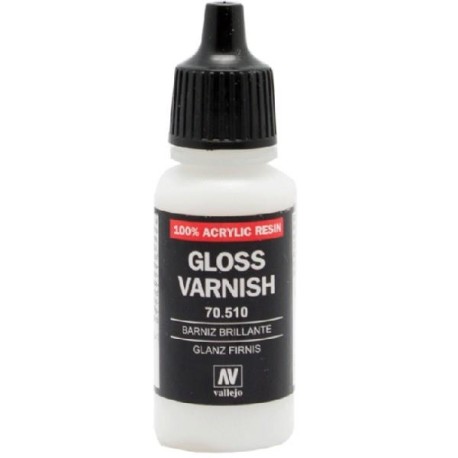 Barniz Acrilico, Brillante. Bote 17 ml. Marca Vallejo. Ref: 70.510.