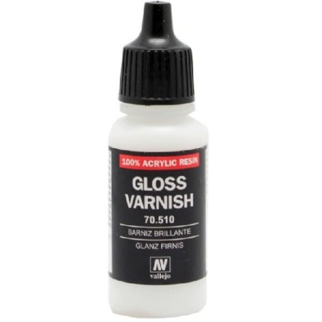 Barniz Acrilico, Brillante. Bote 17 ml. Marca Vallejo. Ref: 70.510.
