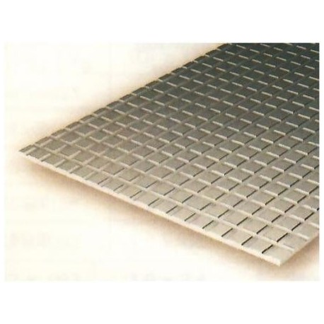 Plancha pavimentos 1.00 profundidad y 4.20 x 4.20 cuadrado, 15 x 30 mm. De Estireno. Marca Evergreen. Ref: 4504.
