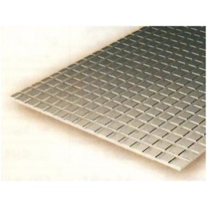 Plancha pavimentos 1.00 profundidad y 6.30 x 6.30 cuadrado, 15 x 30 mm. De Estireno. Marca Evergreen. Ref: 4516.