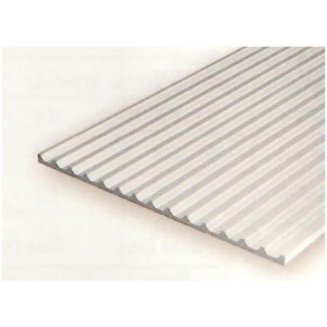 Plancha estriada en " U ", 3.20 mm , 15 x 30 cm. De Estireno. Marca Evergreen. Ref: 4544.