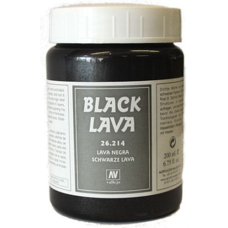 Lava Negra. Bote 200 ml. Marca Vallejo. Ref: 26.214.