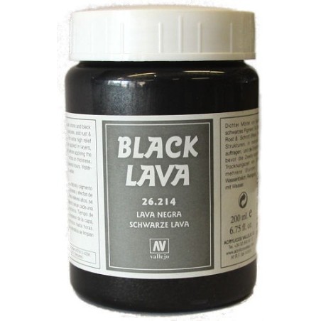 Lava Negra. Bote 200 ml. Marca Vallejo. Ref: 26.214.