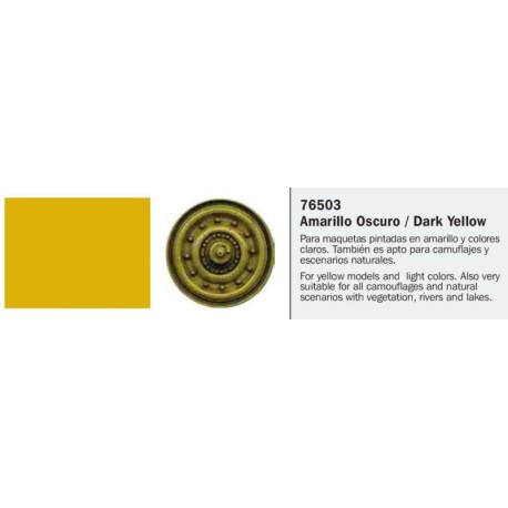 Model Wash, Lavado Amarillo Oscuro. Bote 35 ml. Marca Vallejo. Ref: 76.503.