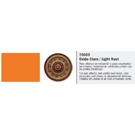  Model Wash, Lavado Oxido Claro. Bote 35 ml. Marca Vallejo. Ref: 76.505.