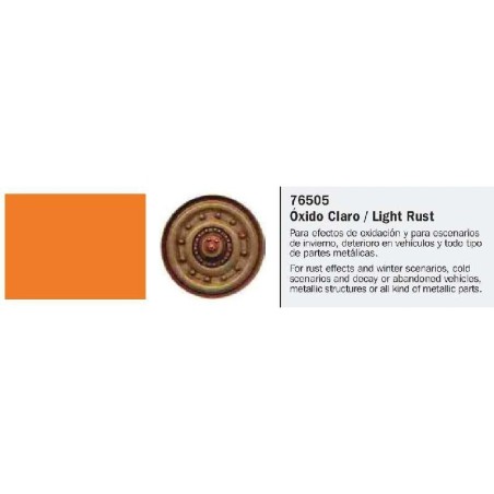  Model Wash, Lavado Oxido Claro. Bote 35 ml. Marca Vallejo. Ref: 76.505.