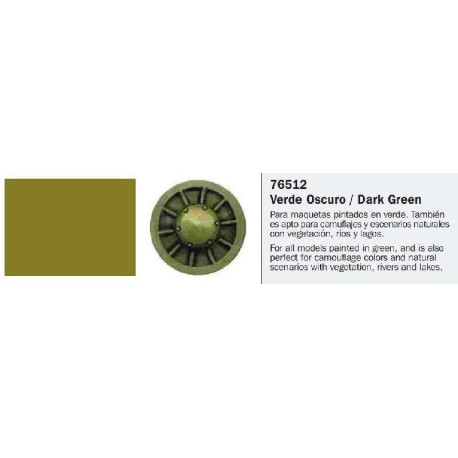  Model Wash, Lavado Verde Oscuro. Bote 35 ml. Marca Vallejo. Ref: 76.512.