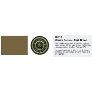  Model Wash, Lavado Marron Oscuro. Bote 35 ml. Marca Vallejo. Ref: 76.514.