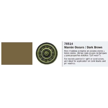  Model Wash, Lavado Marron Oscuro. Bote 35 ml. Marca Vallejo. Ref: 76.514.