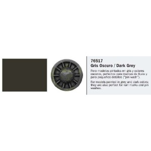  Model Wash, Lavado Gris Oscuro. Bote 35 ml. Marca Vallejo. Ref: 76.517.
