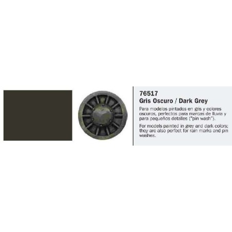  Model Wash, Lavado Gris Oscuro. Bote 35 ml. Marca Vallejo. Ref: 76.517.