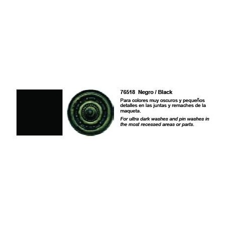  Model Wash, Lavado Negro. Bote 35 ml. Marca Vallejo. Ref: 76.518.