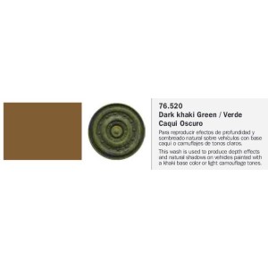  Model Wash, Lavado Verde Caqui Oscuro. Bote 35 ml. Marca Vallejo. Ref: 76.520.