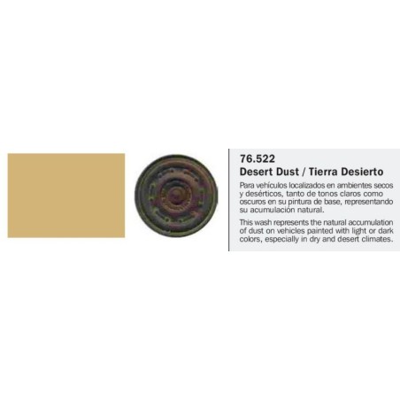  Model Wash, Lavado Tierra Desierto. Bote 35 ml. Marca Vallejo. Ref: 76.522.