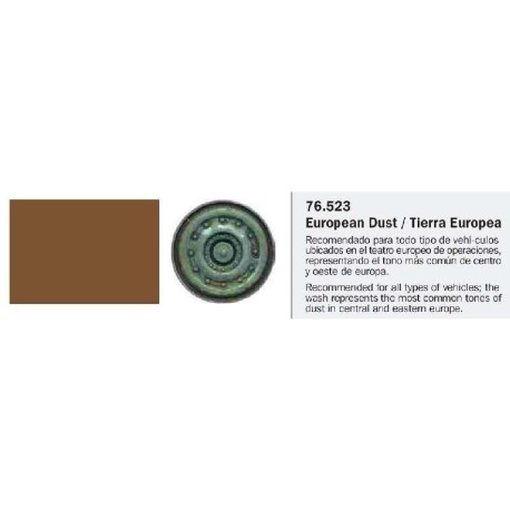  Model Wash, Lavado Tierra Europea. Bote 35 ml. Marca Vallejo. Ref: 76.523.