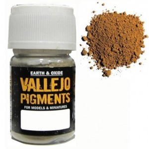 Pigmento Ocre Amarillo Oscuro. Bote 30 ml. Marca Vallejo. Ref: 73.103.