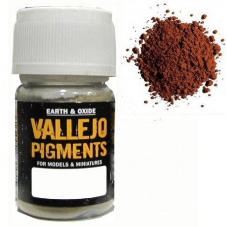 Pigmento Ocre Rojo Oscuro. Bote 30 ml. Marca Vallejo. Ref: 73.107.