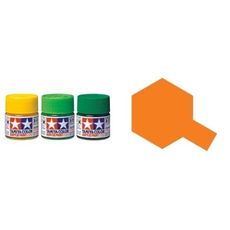 Gloss Clear Orange, Naranja translucido brillo (81526). Bote 10 ml. Marca Tamiya. Ref: X-26.
