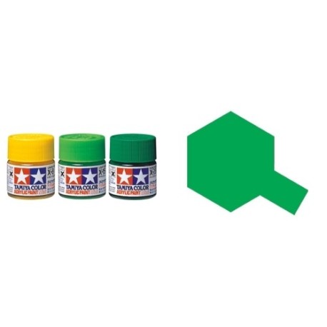 Gloss Park Green, Verde Parque brillo (81528). Bote 10 ml. Marca Tamiya. Ref: X-28.