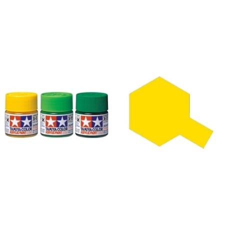 Flat Yellow, Amarillo Mate (81703). Bote 10 ml. Marca Tamiya. Ref: XF-3.