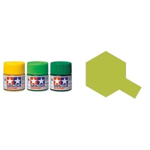 Flat Yellow Green, Amarillo Verdoso Mate (81704). Bote 10 ml. Marca Tamiya. Ref: XF-4.