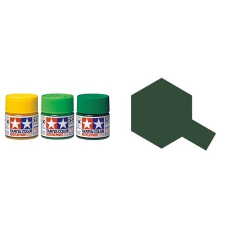 Flat olive Green, Verde Oliva Mate (81758). Bote 10 ml. Marca Tamiya. Ref: XF-58.
