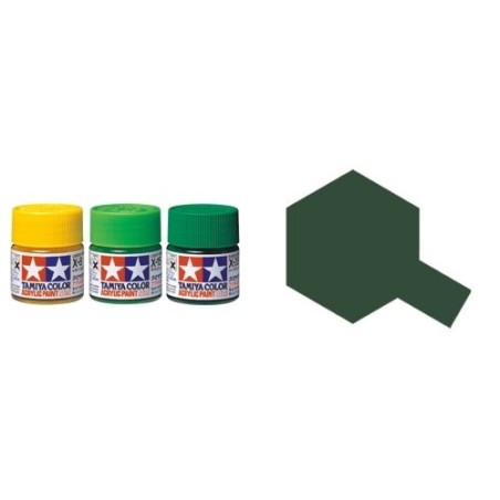 Flat olive Green, Verde Oliva Mate (81758). Bote 10 ml. Marca Tamiya. Ref: XF-58.