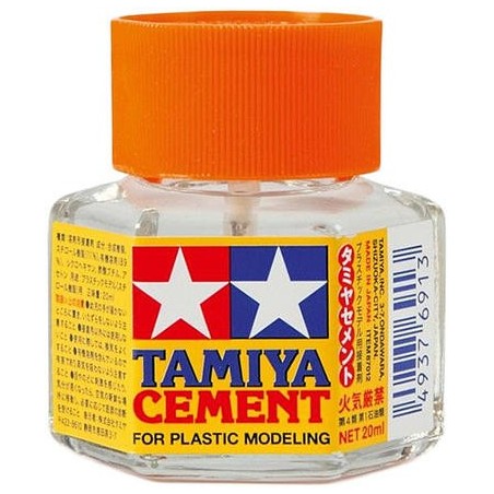 Plastic Cement mini, Adhesivo de Poliestireno. Bote de 20 ml. Marca Tamiya. Ref: 87012.