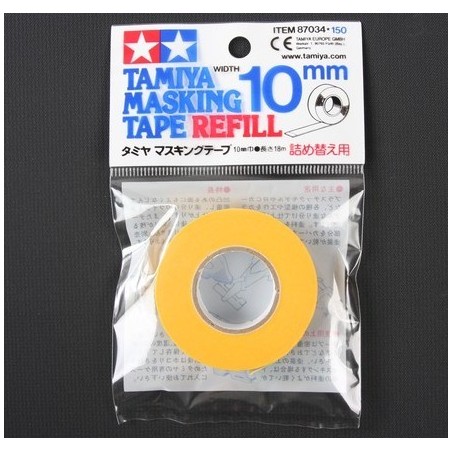 Cinta enmascarar  de 10 mm ( 18 m ). Marca Tamiya. Ref: 87034.