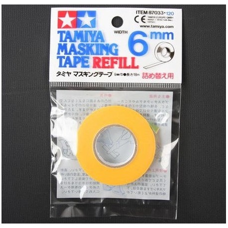 Cinta enmascarar de 6 mm ( 18 m) . Marca Tamiya. Ref: 87033.