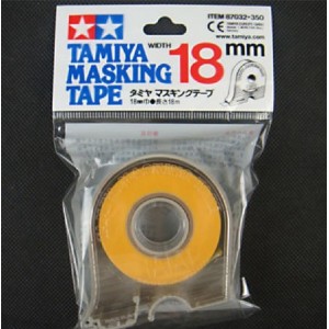 Cinta enmascarar de 18 mm ( 18 m ). Con Portarollo. Marca Tamiya. Ref: 87032.