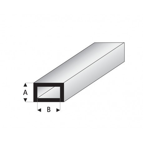 Perfil Rectangular Hueco de Estireno. A: 3 mm, B: 6 mm. Marca Maquett. Ref: 421-52/3.