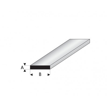 Tira de Perfil Recto de Estireno. A: 1.5 mm, B: 5 mm. Marca Maquett. Ref: 410-58/3.