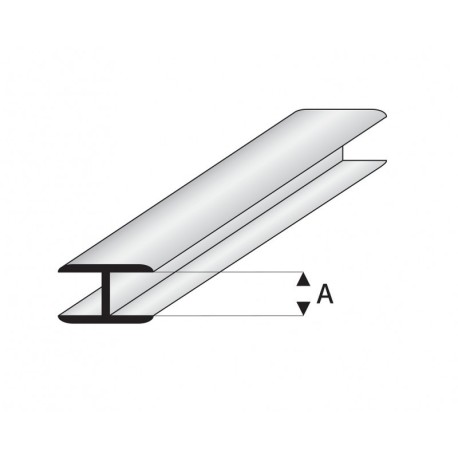 Perfil Flat Conector, en " H "de Estireno. A: 1.5 mm y L: 330 mm. Marca Maquet. Ref:  450-52/3.