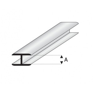 Perfil Flat Conector, en " H "de Estireno. A: 3 mm y L: 330 mm. Marca Maquet. Ref:  450-54/3.