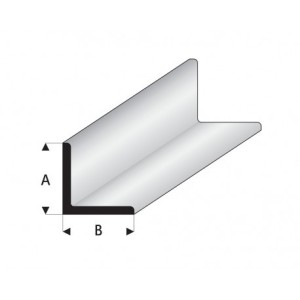 Perfíl en " L " de Estireno Blanco, A: 4 mm, B: 4 mm, L: 330 mm. Marca Maquett. Ref: 416-56/3.