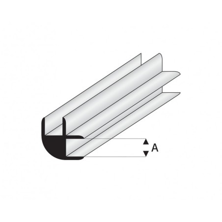 Perfil L-Conector  de Estireno. A: 1  mm y L: 330 mm. Marca Maquet. Ref:  449-51/3.