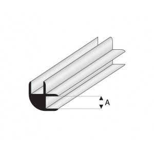 Perfil L-Conector  de Estireno. A: 2  mm y L: 330 mm. Marca Maquett. Ref:  449-53/3.