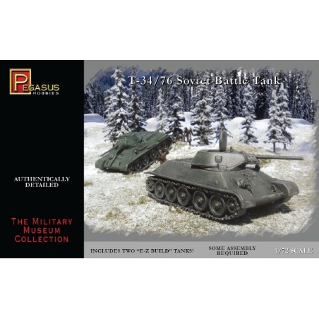 Tanque T-34/76 sovíetico WWII. 2 tanques. Escala 1:72. Marca Pegasus. Ref: PG7661.