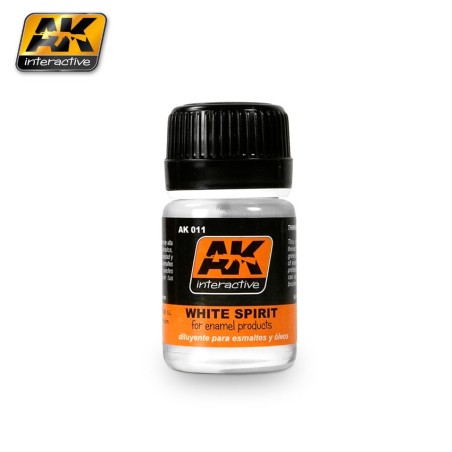 White spirit, para mezcla y rayado con óleos y esmaltes. Cantidad 35 ml. Marca AK Interactive. Ref: AK011.