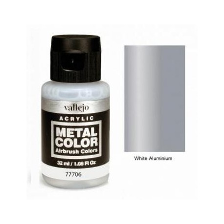Acrilico Metal color, Aluminio blanco. Bote 32 ml. Marca Vallejo. Ref: 77706.