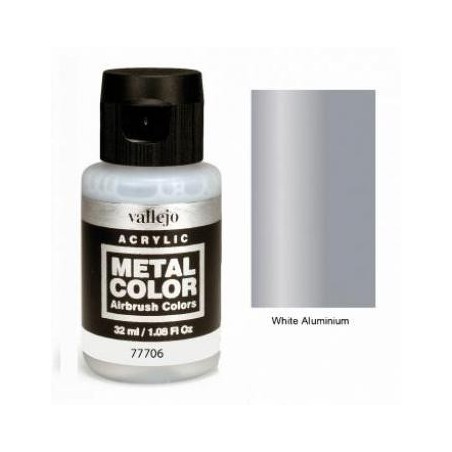 Acrilico Metal color, Aluminio blanco. Bote 32 ml. Marca Vallejo. Ref: 77706.