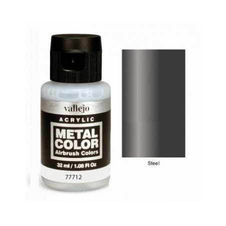 Acrilico Metal color, Acero. Bote 32 ml. Marca Vallejo. Ref: 77712.