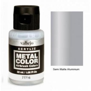 Acrilico Metal color, Aluminio satinado. Bote 32 ml. Marca Vallejo. Ref: 77716.