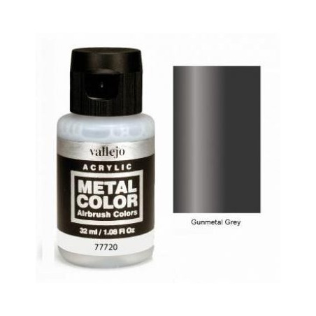 Acrilico Metal color, Gris metalizado. Bote 32 ml. Marca Vallejo. Ref: 77720.