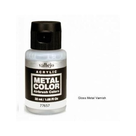 Acrilico Metal color, barniz metal brillante. Bote 32 ml. Marca Vallejo. Ref: 77.657.